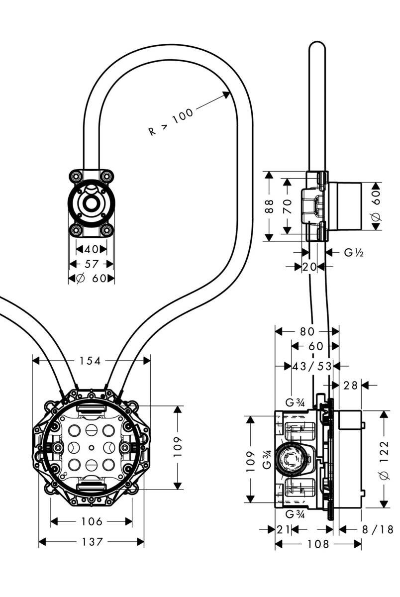 Axor Axor 16180180 Габаритные размеры