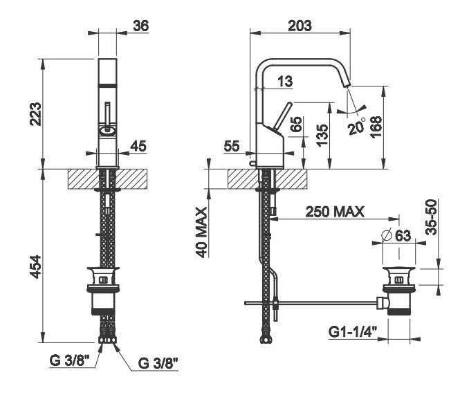 Змішувач для умивальника Gessi Rettangolo XL 26101-031 ціна 0.00 грн - фотографія 2