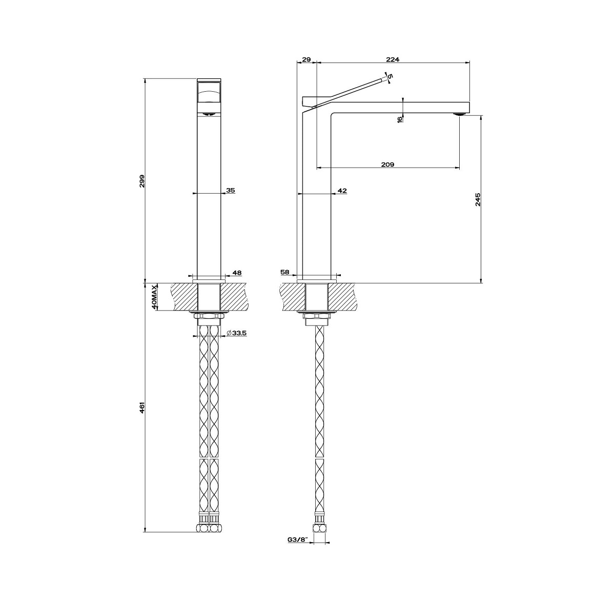 Смеситель для умывальника Gessi Rettangolo K 53004-031 цена 0 грн - фотография 2