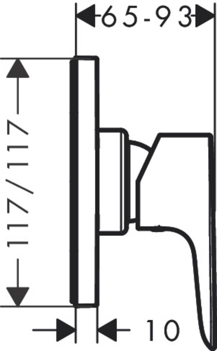 Hansgrohe Talis E 71764000 Габаритні розміри