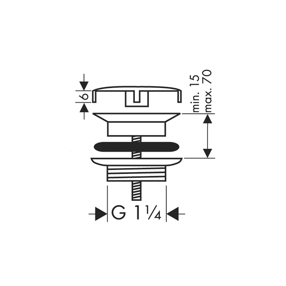 Донный клапан Hansgrohe 50001000 цена 2097.00 грн - фотография 2