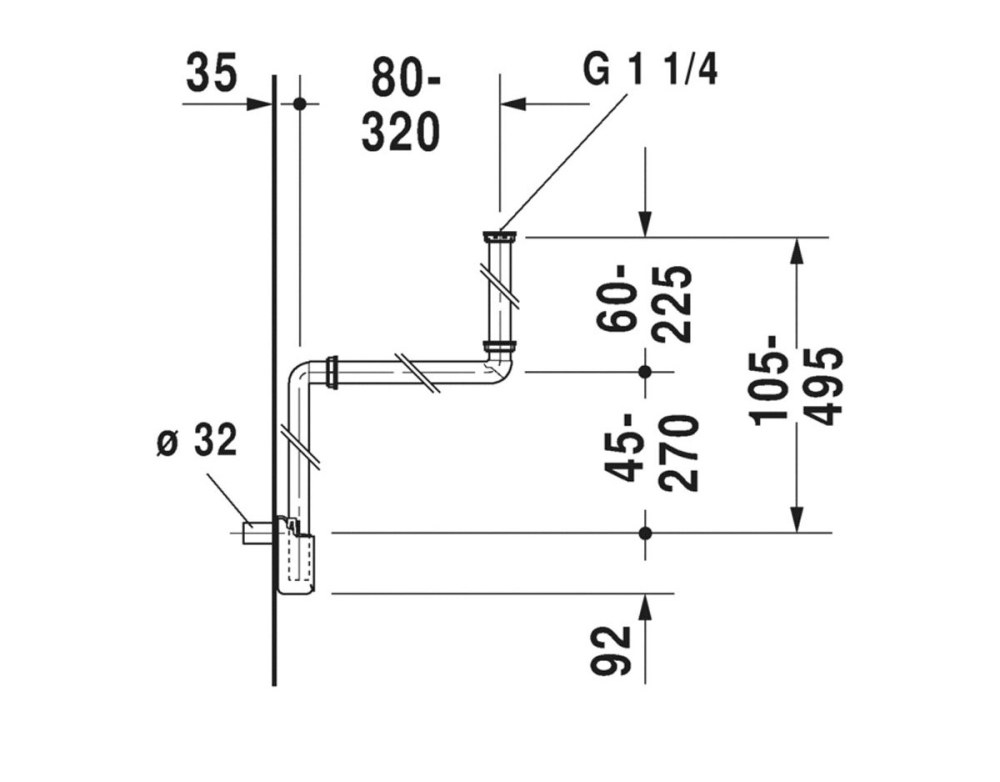 Duravit 005076-00-00 Габаритні розміри