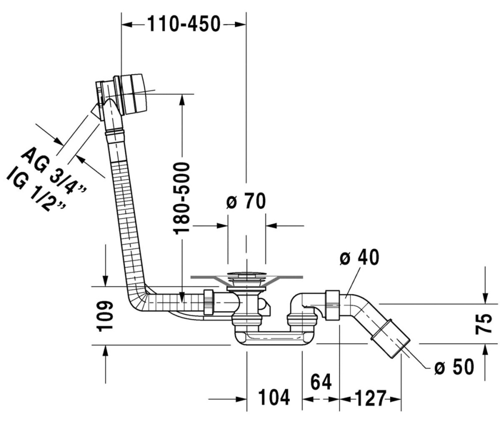 Duravit Happy D.2 791220000001000 Габаритні розміри