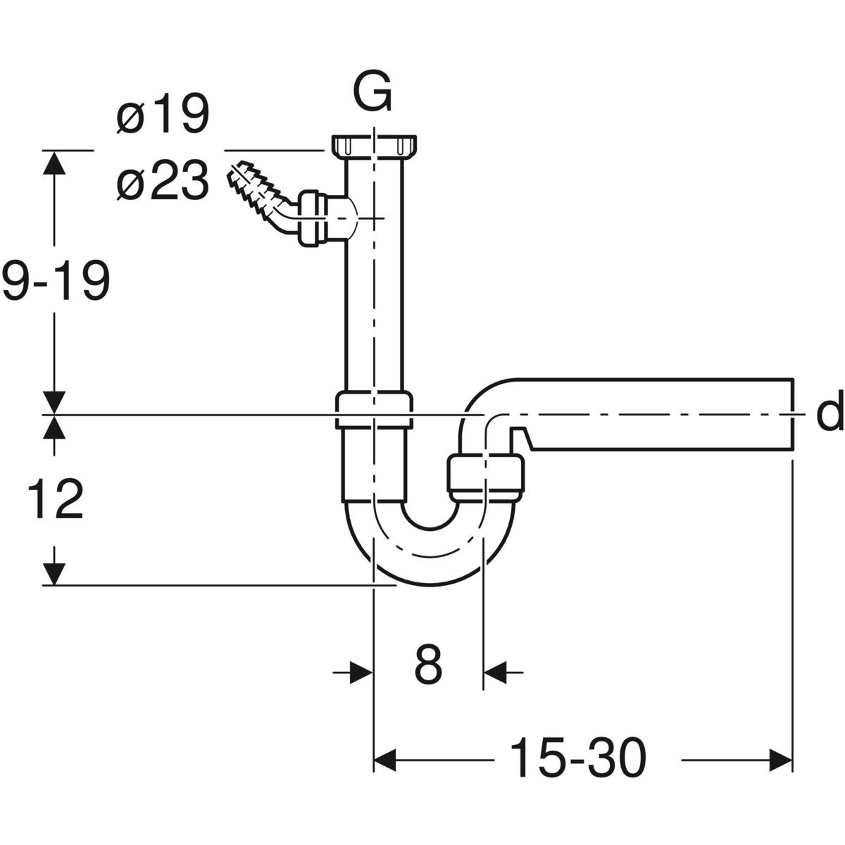 Geberit 152.711.11.1 Габаритні розміри