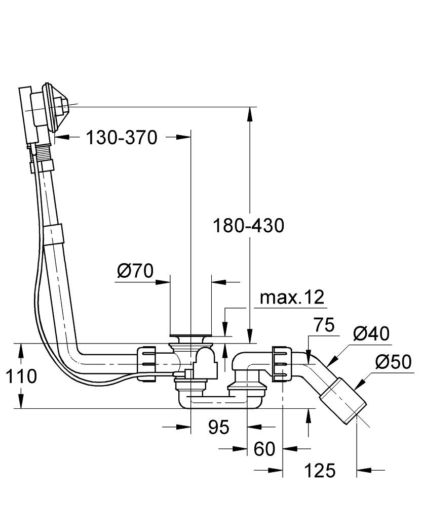 Grohe 28943000 Габаритні розміри