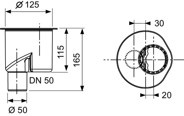 TECE Drainline 650003 Габаритные размеры