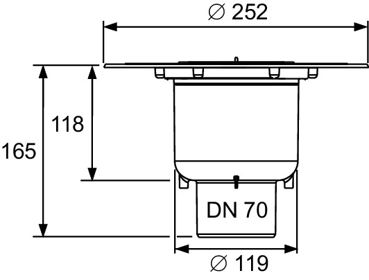 TECE Drainpoint 3603600 Габаритні розміри