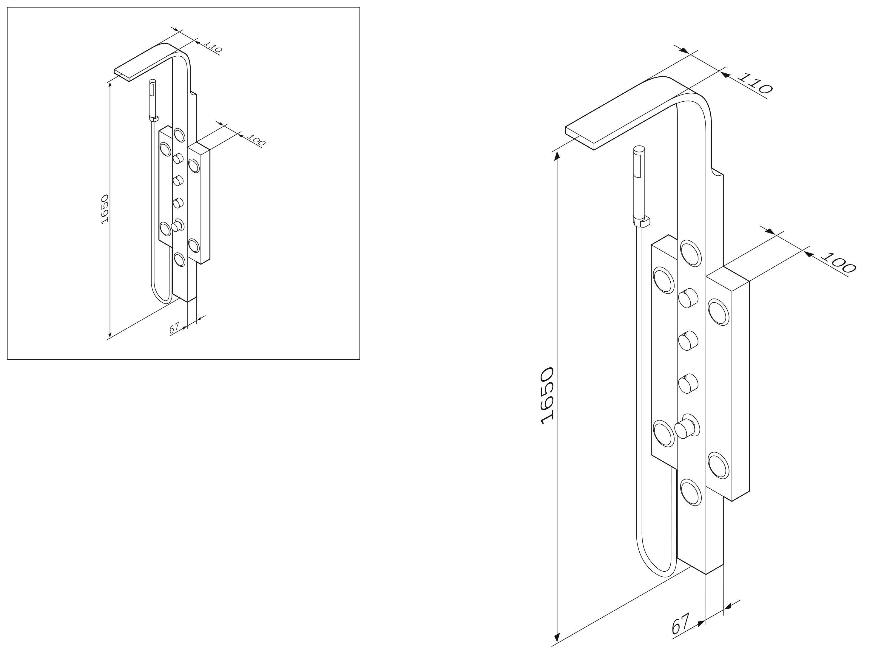 AM.PM Tender 3 W45P-3-163S Габаритные размеры