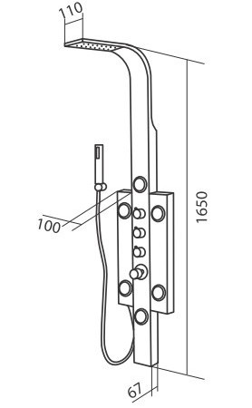 AM.PM Tender 1 W45P-1-163S Габаритные размеры