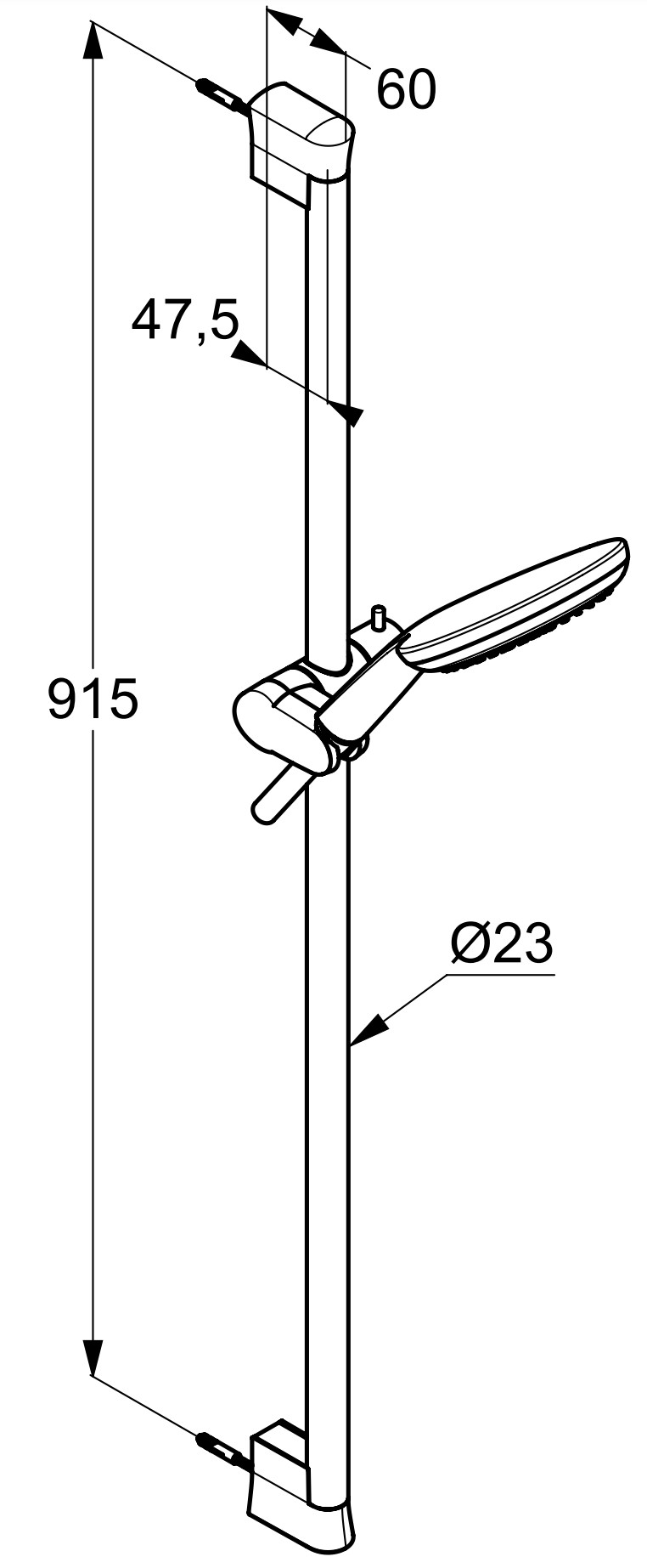 Kludi Freshline 3S white 679409100 Габаритні розміри