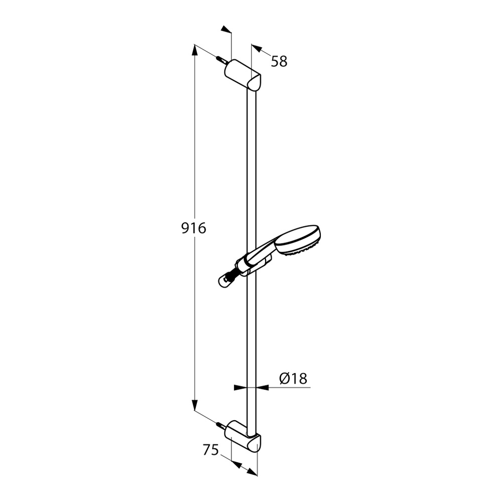 Kludi Logo 3S 683900500 Габаритные размеры