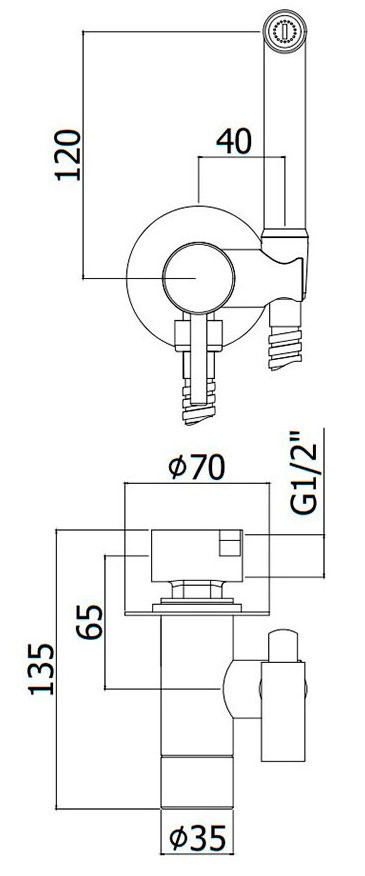 Paffoni ZDUP 110 BO TWEET ROUND MIX Tondo Габаритные размеры