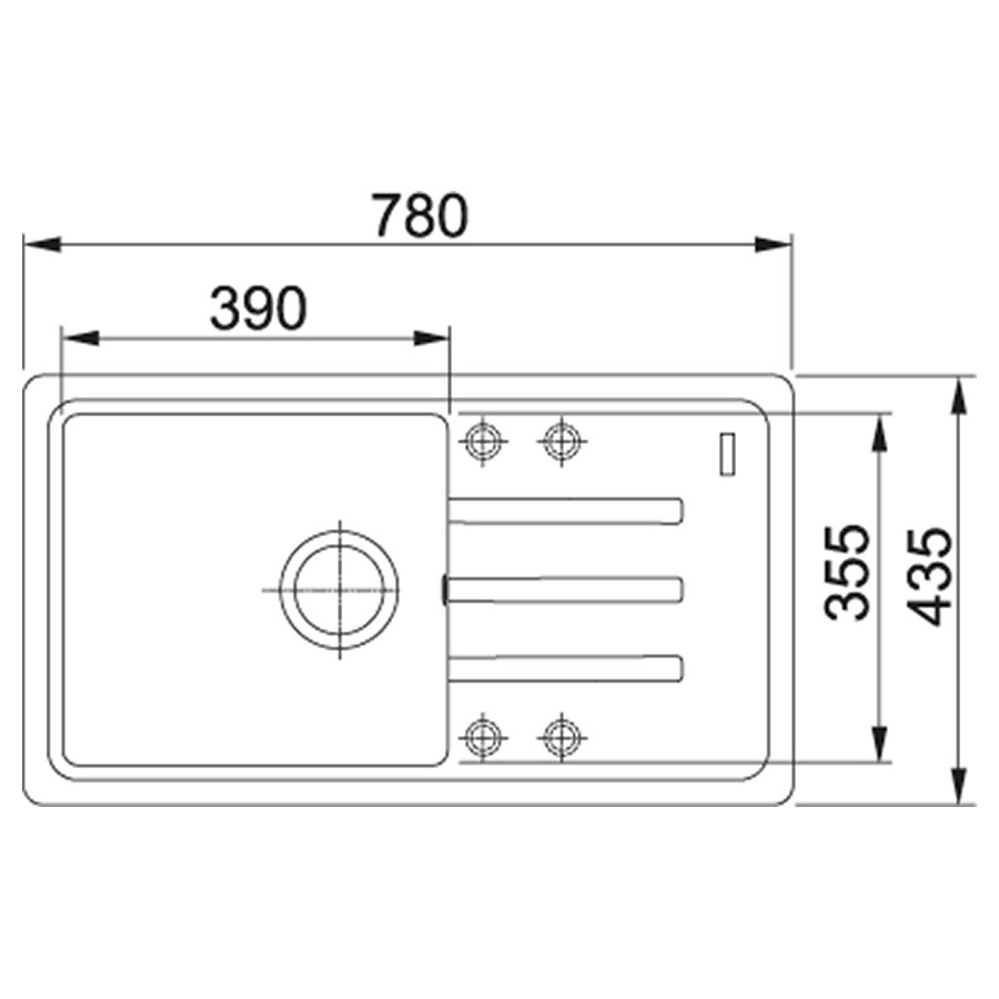 Franke Malta BSG 611-78 114.0375.036 (фраграніт) Габаритні розміри