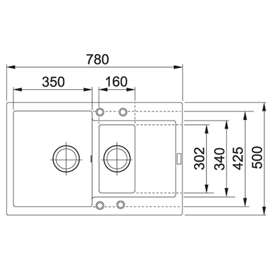 Franke Maris MRG 651-78 114.0381.015 (фраграніт) Габаритні розміри