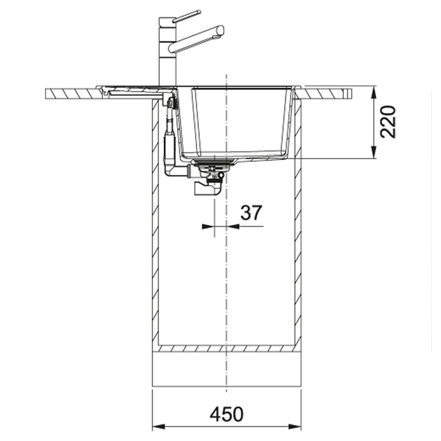 Franke Urban UBG 611-62 114.0574.952 (фраграніт) Габаритні розміри