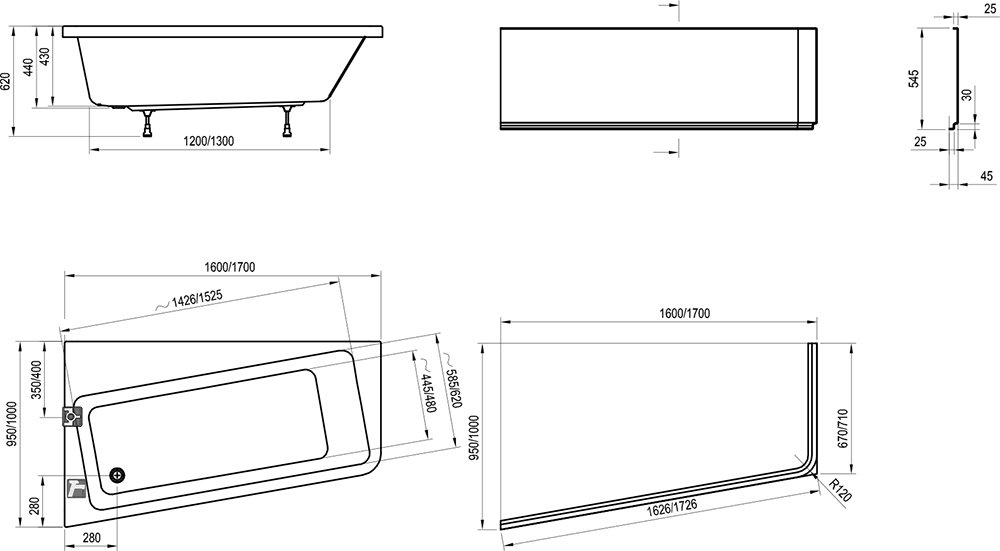 Ванна Ravak 10° 160x95 L інструкція - зображення 6