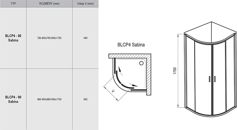 Душевий куток Ravak Blix 80 см BLCP4-80 Sabina матове скло інструкція - зображення 6