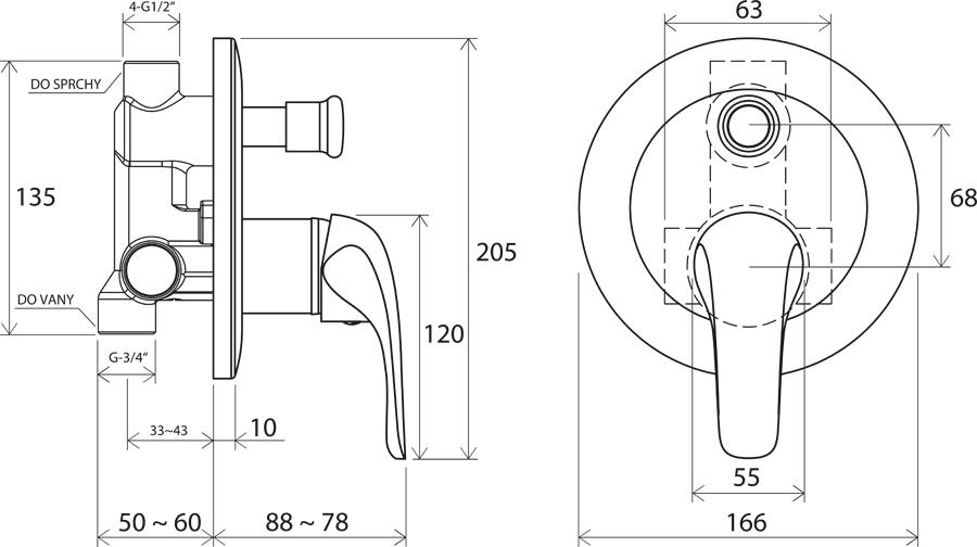 Змішувач для ванни Ravak Rosa RS 061.00 ціна 0 грн - фотографія 2