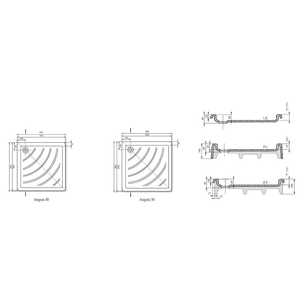 Душевой поддон Ravak Angela 80 LA-R цена 0.00 грн - фотография 2
