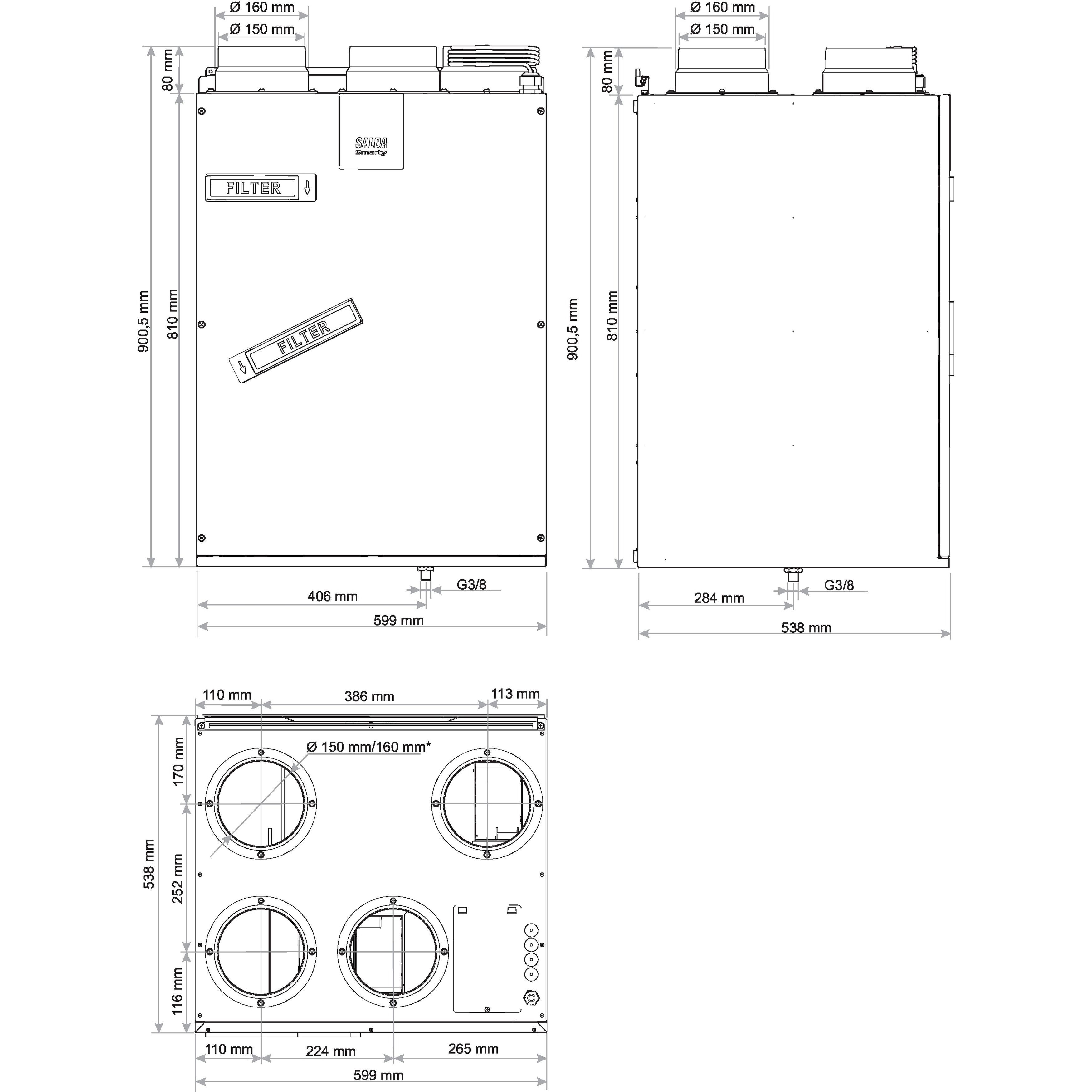 Приточно-вытяжная установка Salda Smarty 4X V 1.1 цена 0.00 грн - фотография 2