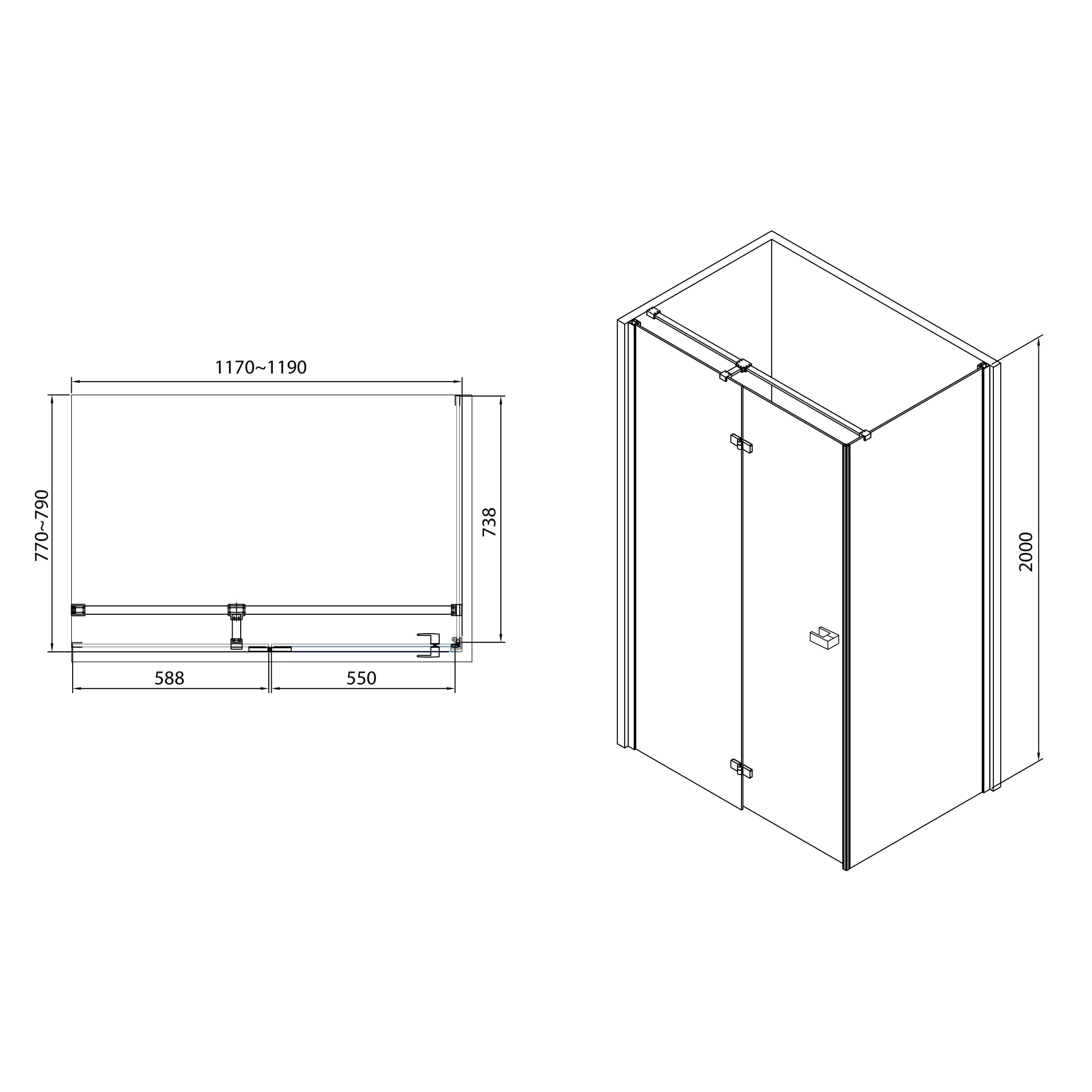 Душевий куток Volle Libra 10-22-908 glass ціна 23507.00 грн - фотографія 2