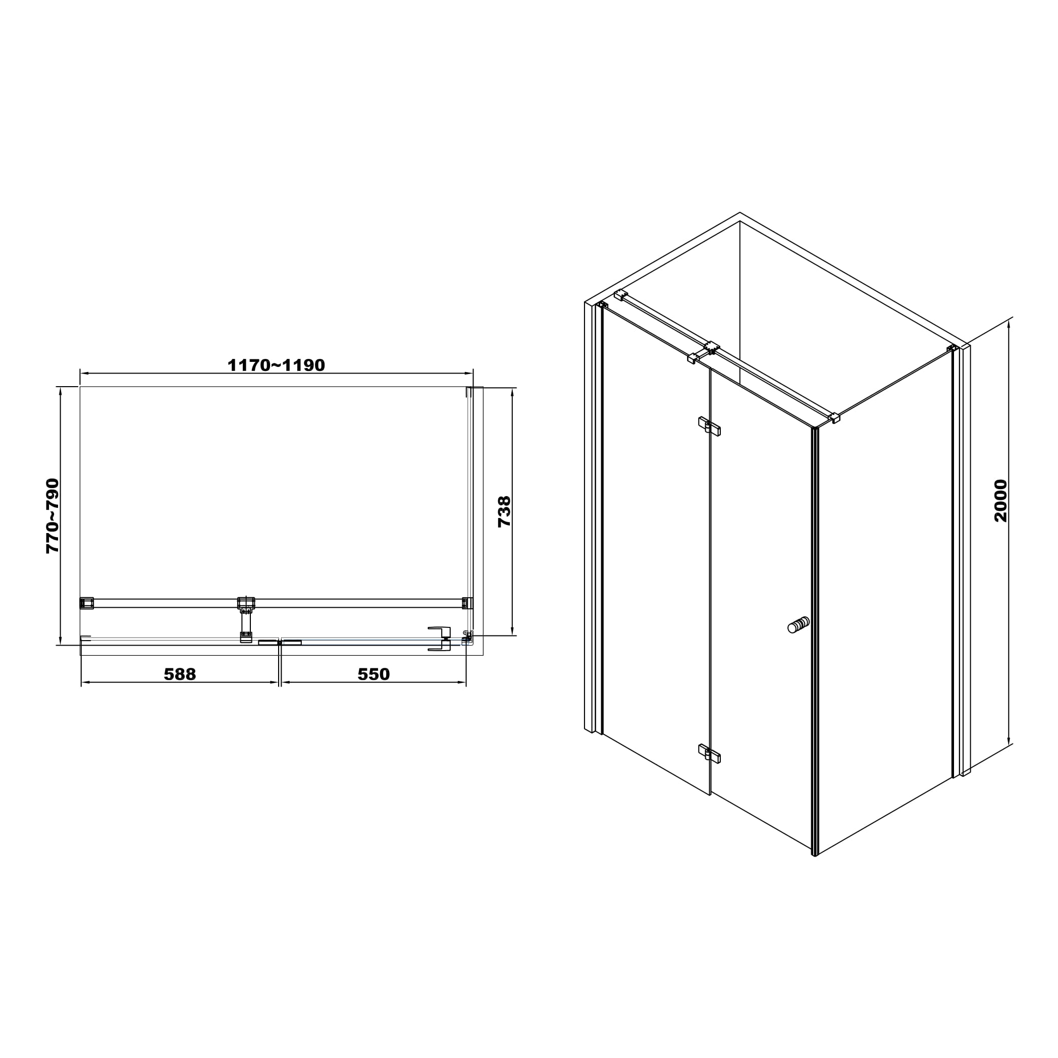 Душевой уголок Volle Libra 10-22-908L glass цена 19589.00 грн - фотография 2