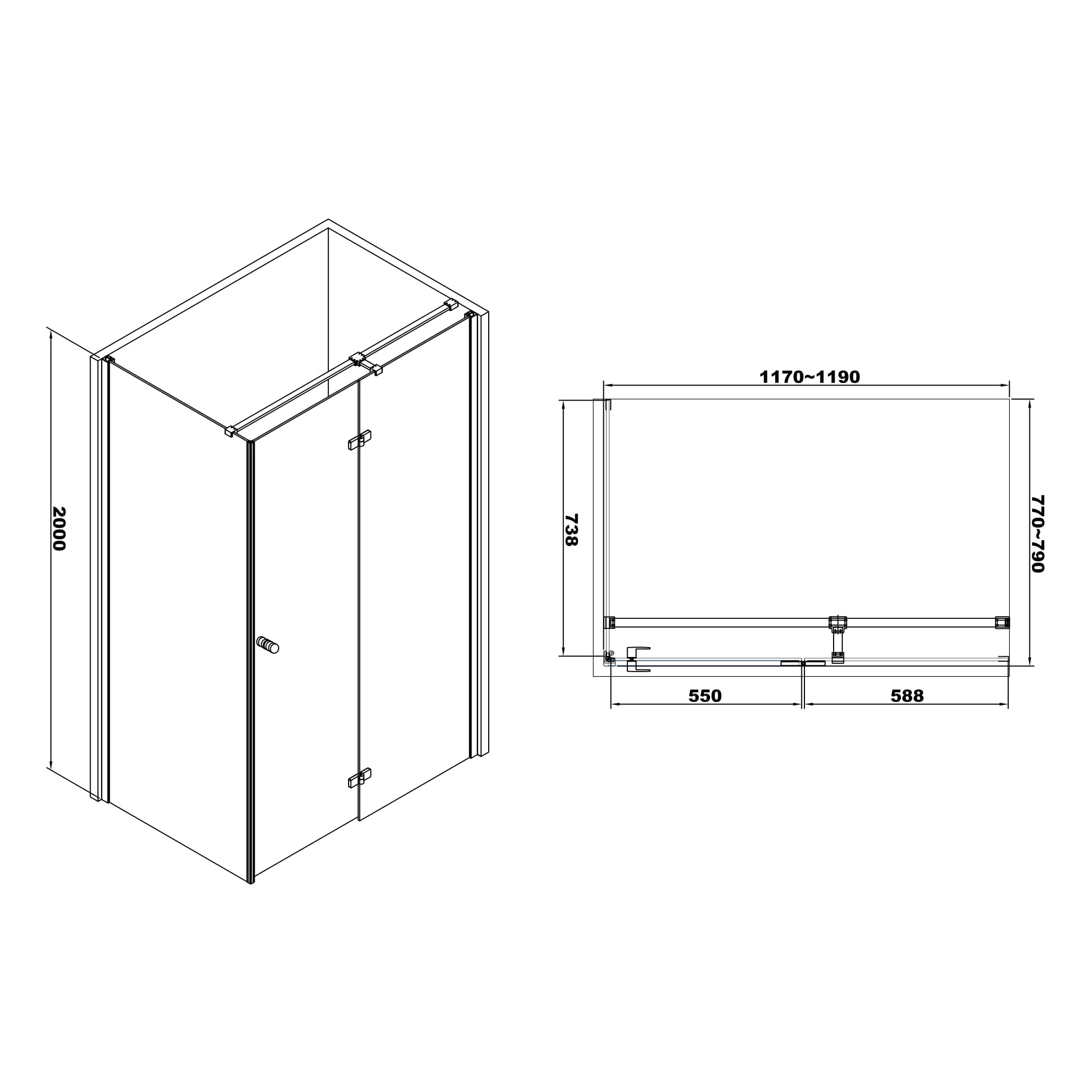 Душевий куток Volle Libra 10-22-908R glass ціна 19589 грн - фотографія 2