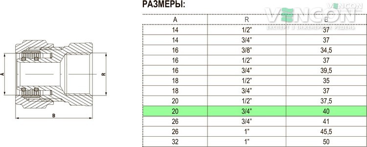 Перехідник Bonomi ВР 20x3/4" (39022006) ціна 234 грн - фотографія 2