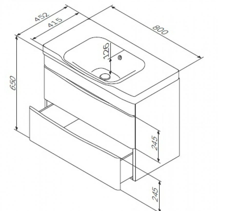 AM.PM Like M80-FHX0802-WC0802-38 Габаритные размеры