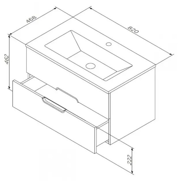 AM.PM Spirit M70-FUX0802-WC0802-38 Габаритные размеры