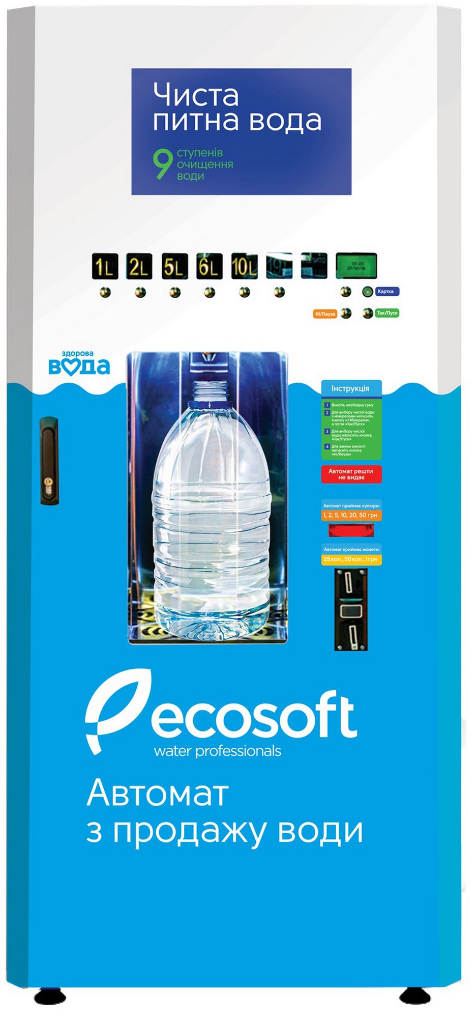 Інструкція апарат для продажу води Ecosoft КА-250