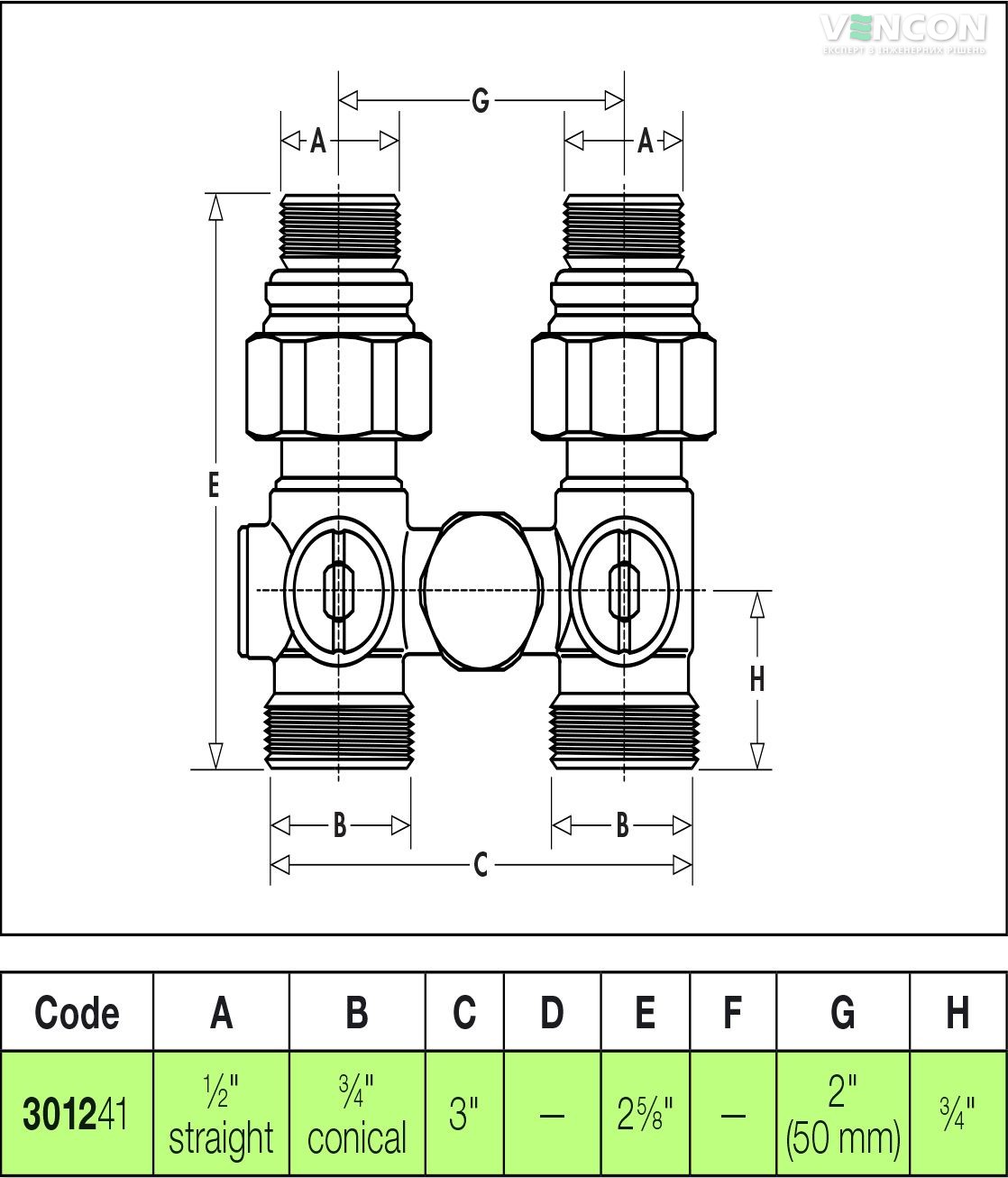 Кран Caleffi 3012 1/2" (301241) ціна 1705 грн - фотографія 2