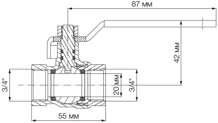 Bonomi 7600 3/4" (76000106R) Габаритні розміри