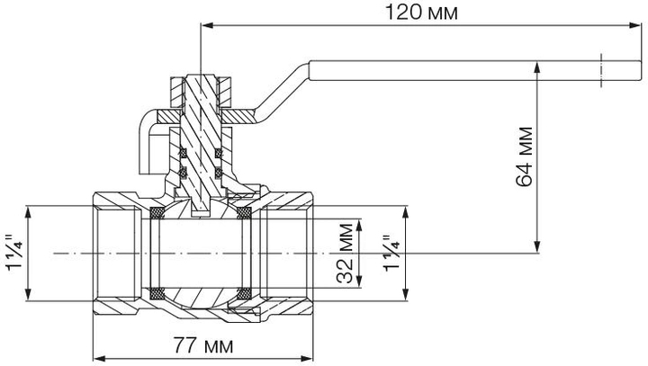 Bonomi 7600 1 1/4" (76000110R) Габаритні розміри