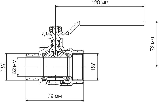 Bonomi 7605 1 1/4" (76050110R) Габаритні розміри