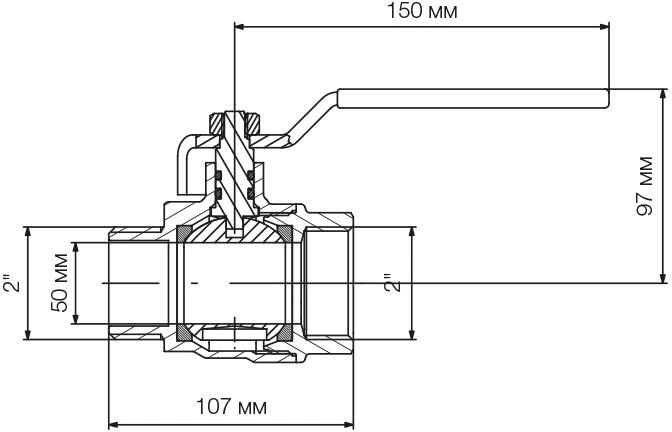 Bonomi 7605 2" (76050113R) Габаритные размеры