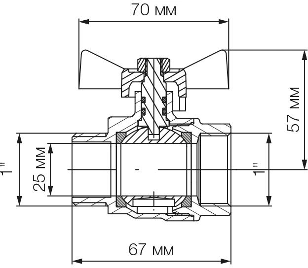 Bonomi 7607 1" (76070008R) Габаритные размеры