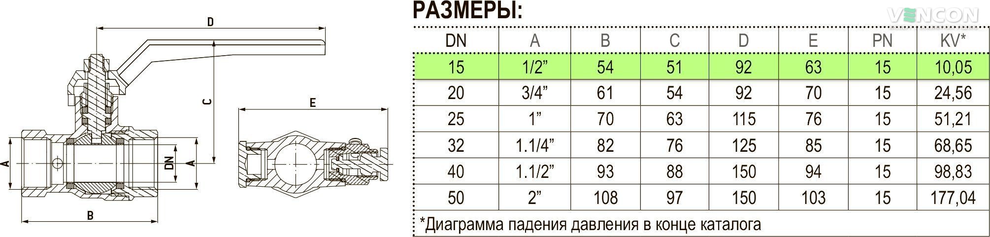 Кран Bonomi 7615 1/2" (76150204R) цена 493 грн - фотография 2