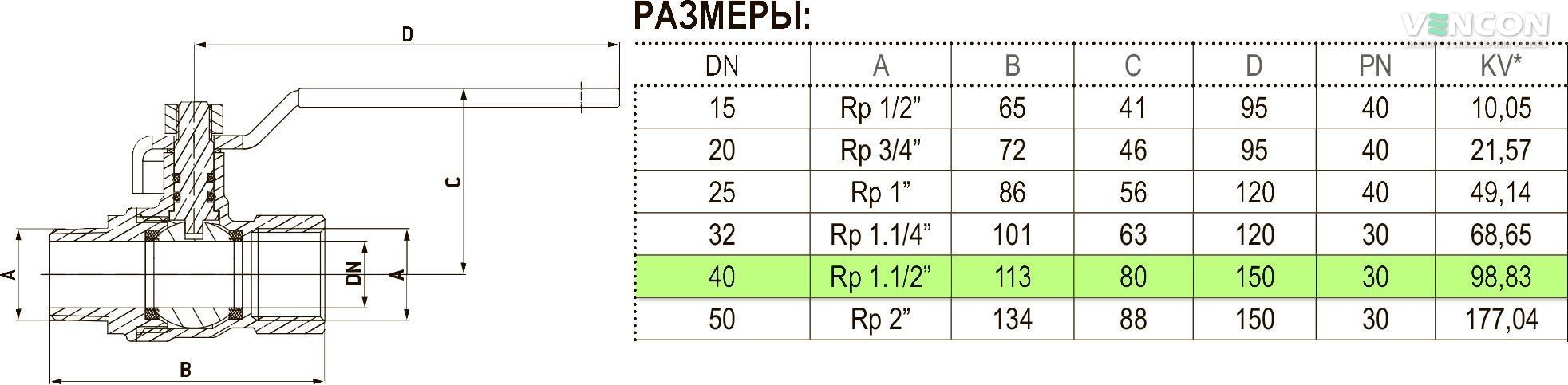 Кран Bonomi 795701 1 1/2" (79570111) ціна 0 грн - фотографія 2