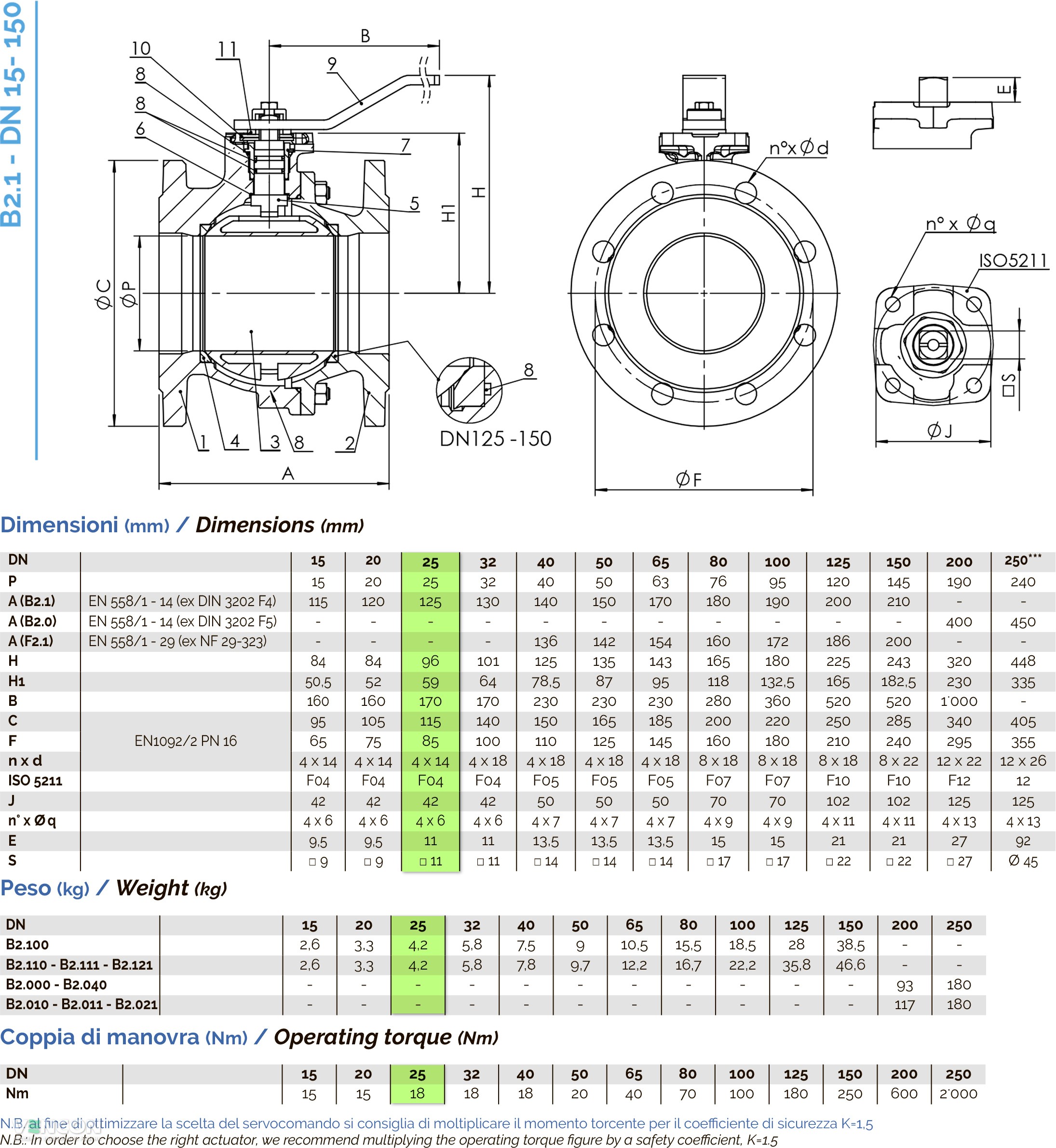 Кран Brandoni B2 1" (B2.100I025L16CN) ціна 4716 грн - фотографія 2