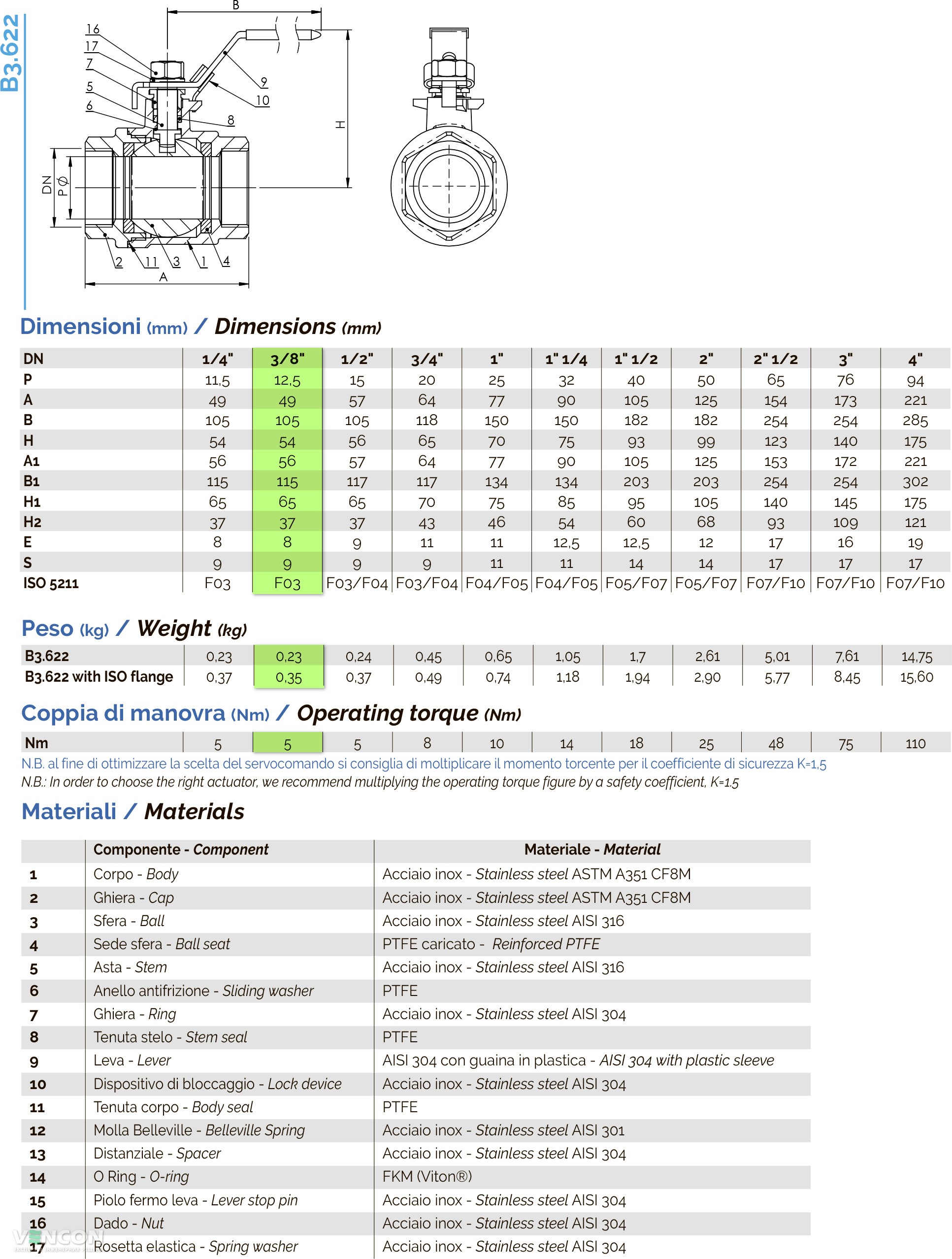 Кран Brandoni B3.622 3/8" (B3.622I010XFVPB0) цена 0 грн - фотография 2