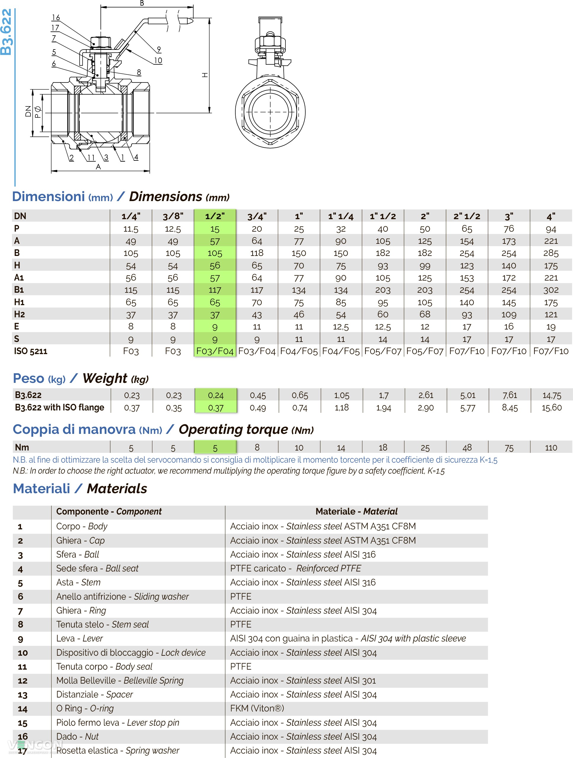 Кран Brandoni B3 1/2" (B3.622I015XFVPB0) ціна 1111 грн - фотографія 2