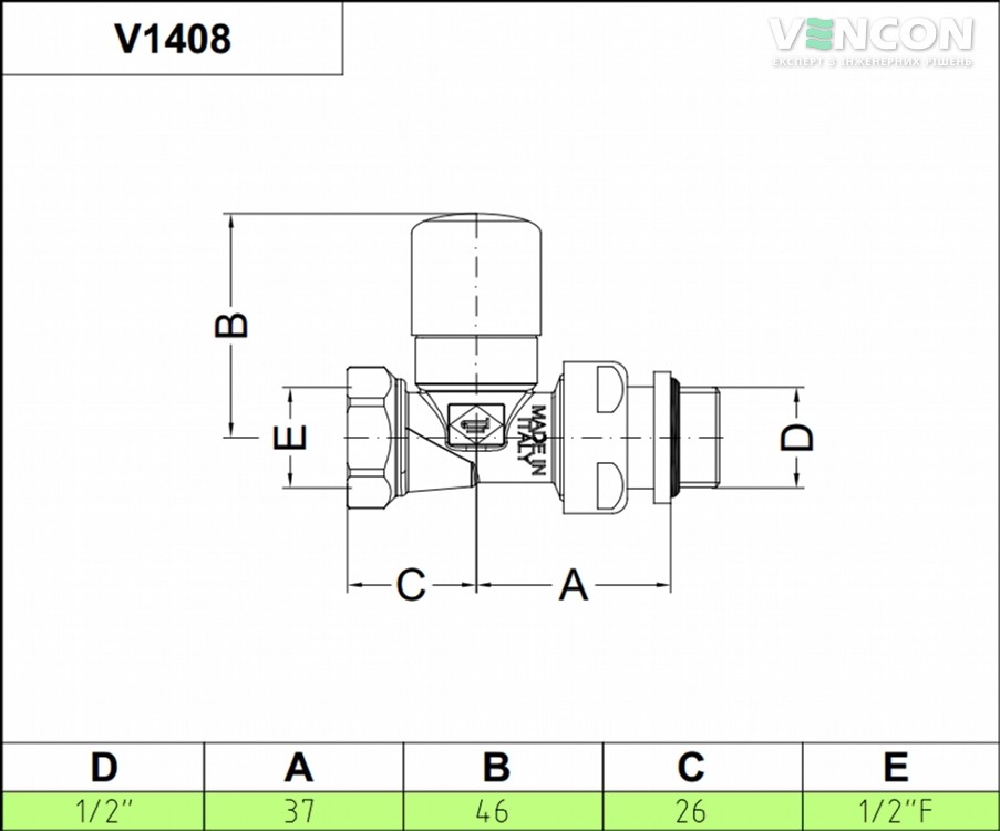 Кран Carlo Poletti 1/2"×1/2" (V140810CB) цена 908 грн - фотография 2