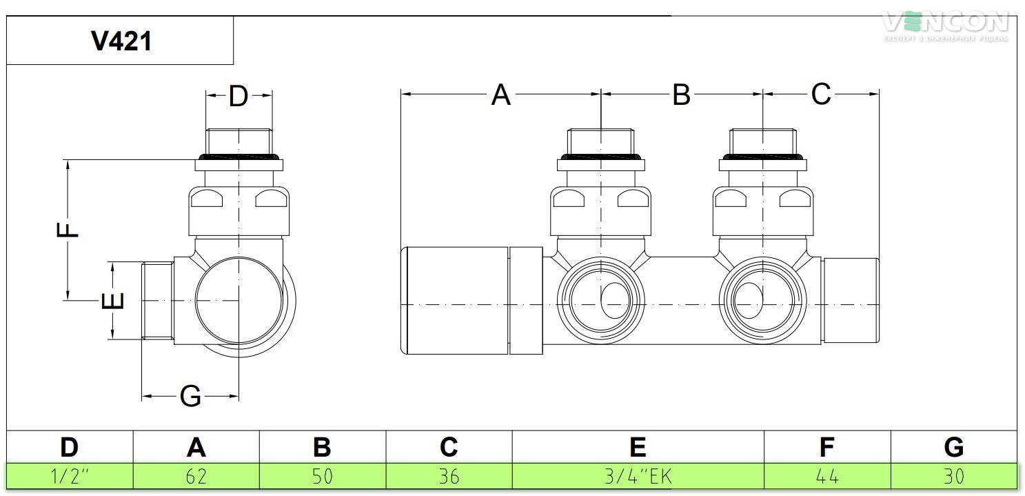 Кран Carlo Poletti 1/2"×3/4" (V42110E) ціна 6378 грн - фотографія 2