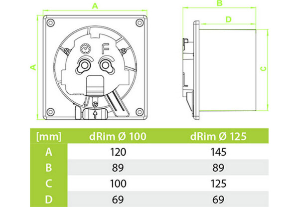 Витяжний вентилятор AirRoxy dRim 100 PS BB (01-061) характеристики - фотографія 7