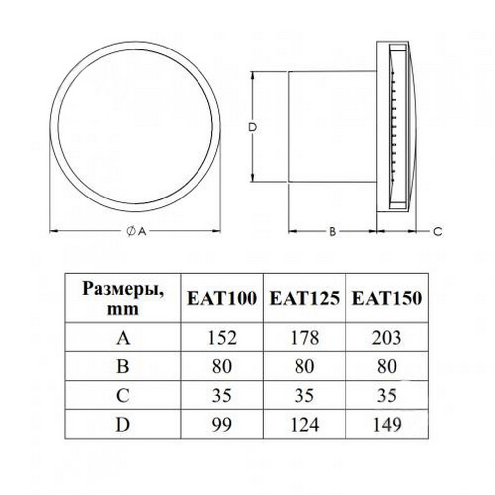 Вытяжной вентилятор Europlast EAT125HT цена 2580.00 грн - фотография 2