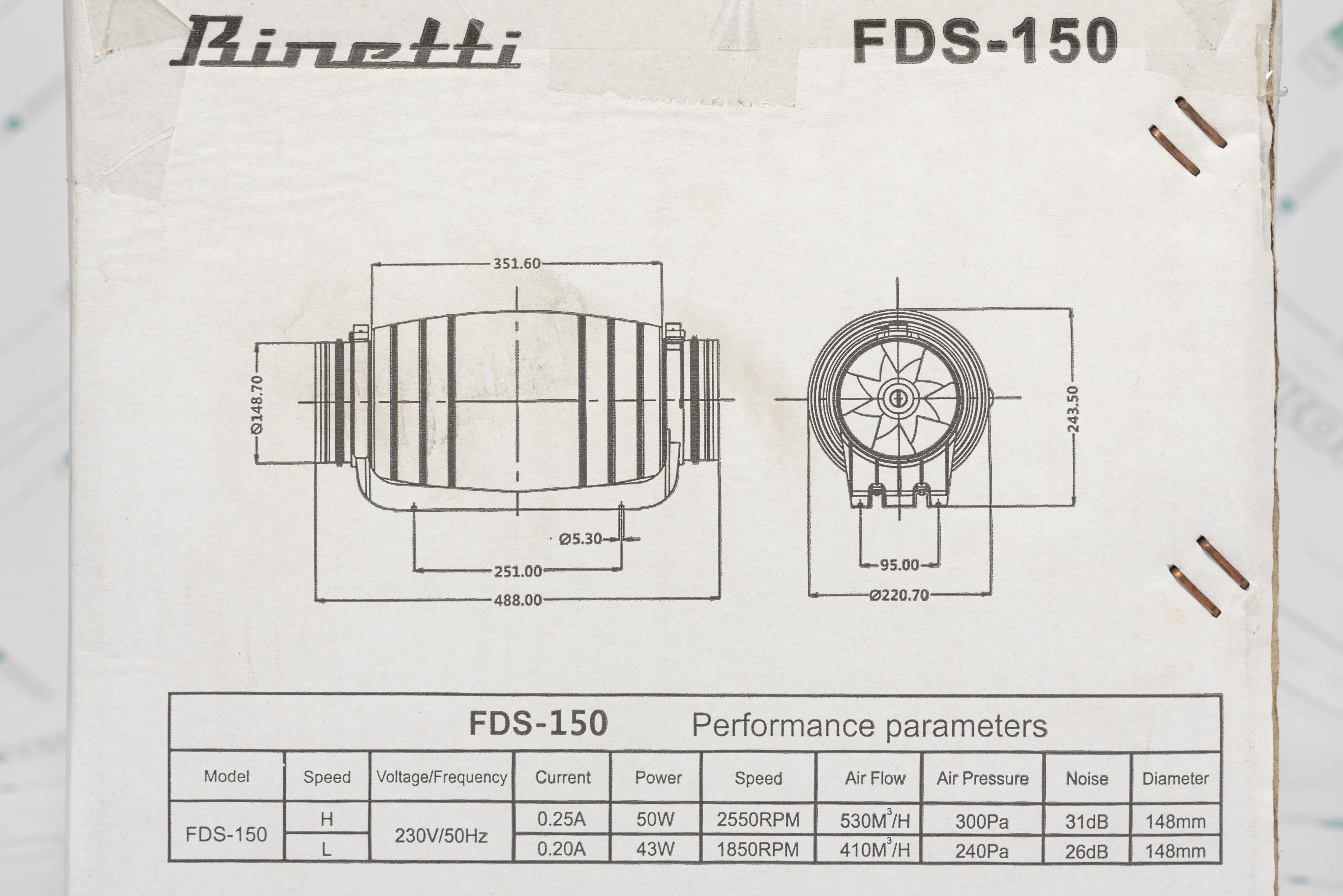 Канальний вентилятор Binetti FDS-150 огляд - фото 11