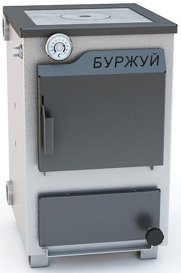 Твердотопливный котел Буржуй КП-12 кВт дымоход назад (4 мм) цена 18400.00 грн - фотография 2