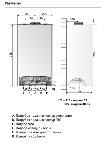 Ariston ALTEAS ONE NET 24 (3301058) Габаритні розміри