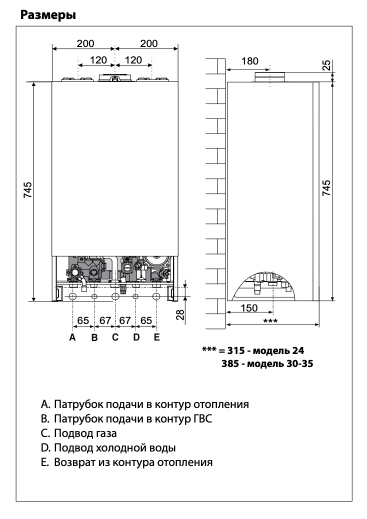 Ariston Alteas One Net 35 Габаритні розміри